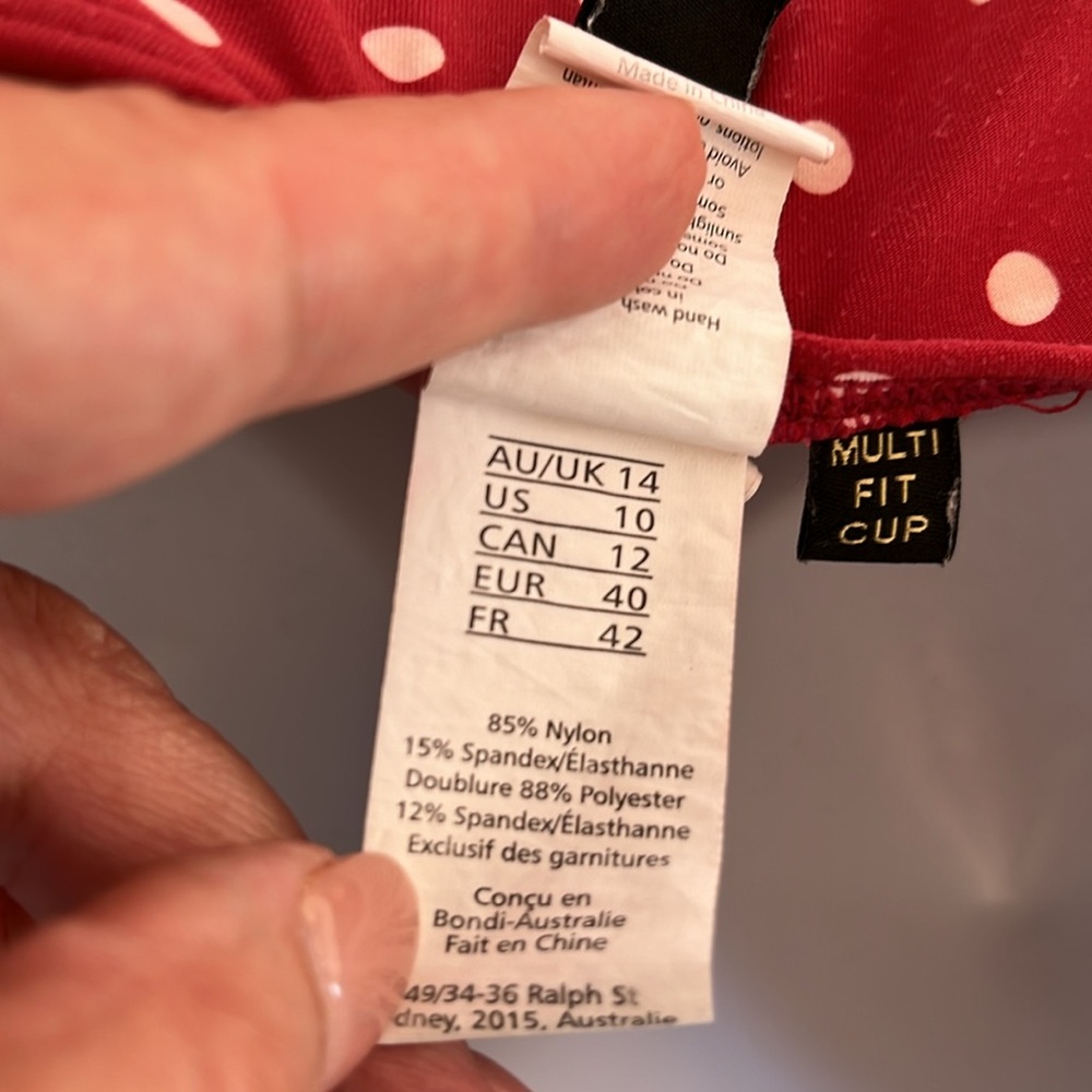 Niptuck Red Polka Dot one piece Swimsuit size 10 - Picture 8 of 10